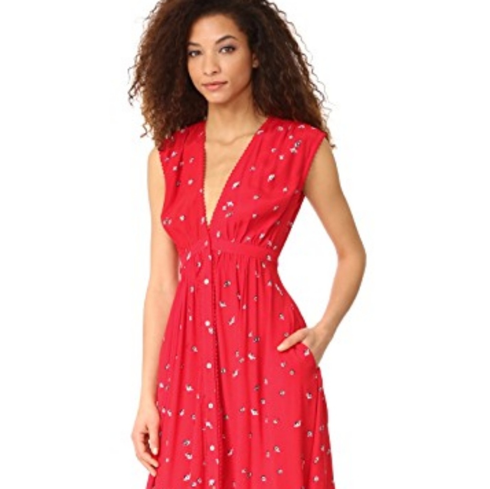 Knot Sisters Red Floral Dress